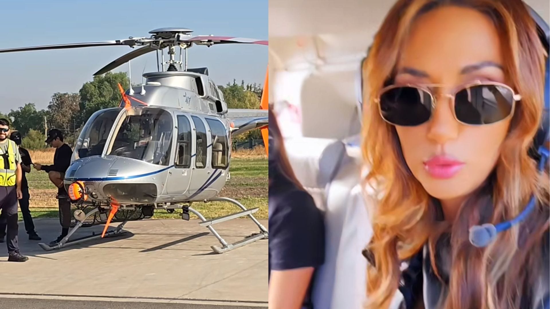 Pamela Díaz iba de pasajera: Helicóptero aterrizó de emergencia en Chicureo