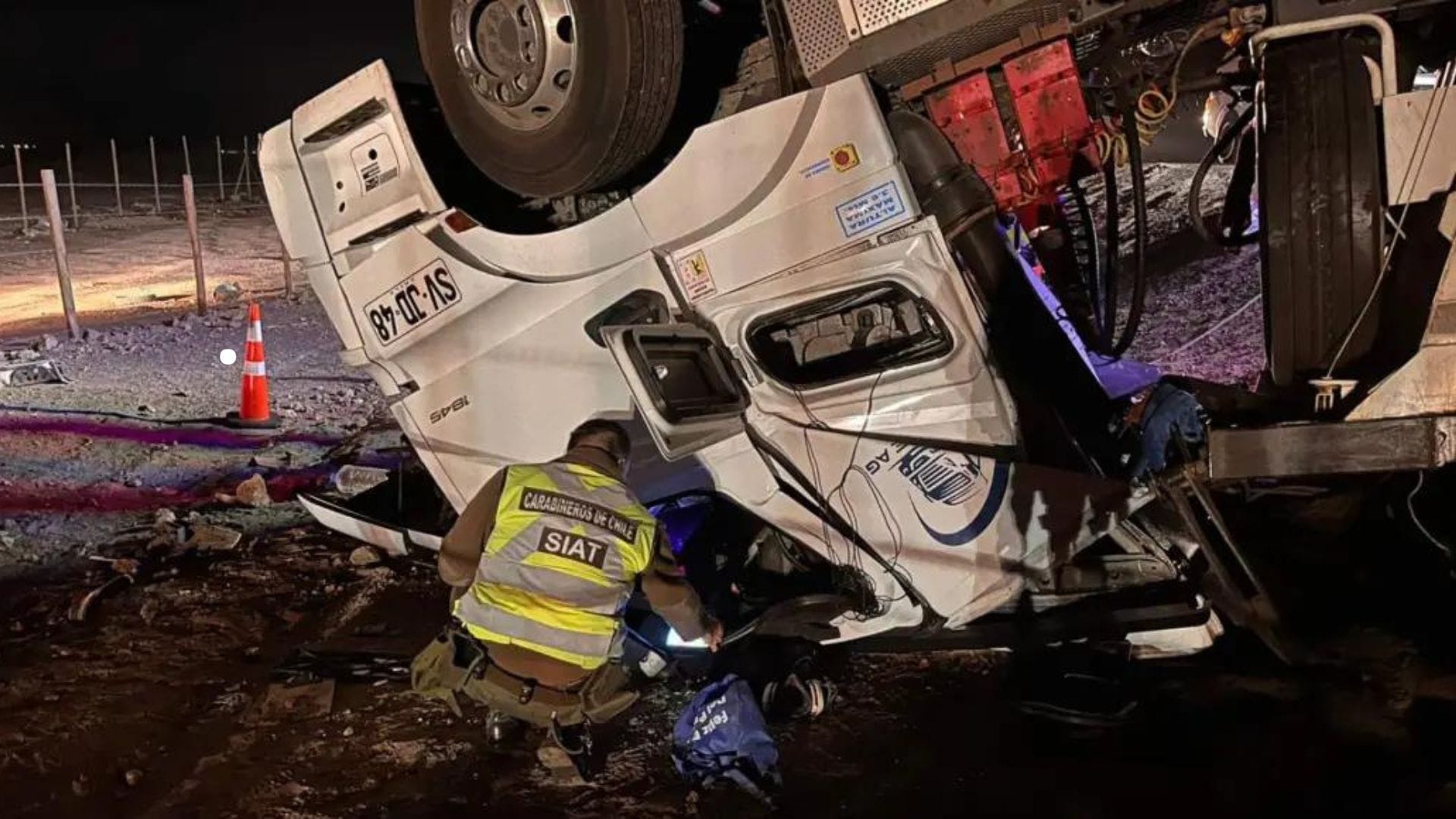 Trágico volcamiento: Conductor muere tras perder el control y sufrir accidente de tránsito en la Ruta 5 de la Región de Antofagasta