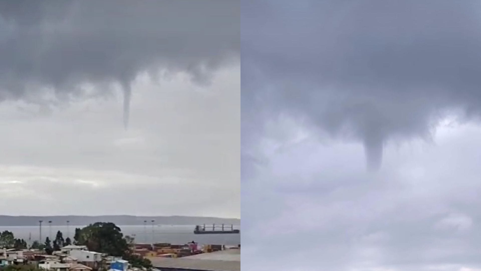 VIDEO | Captan trombas marinas en la Región del Biobío