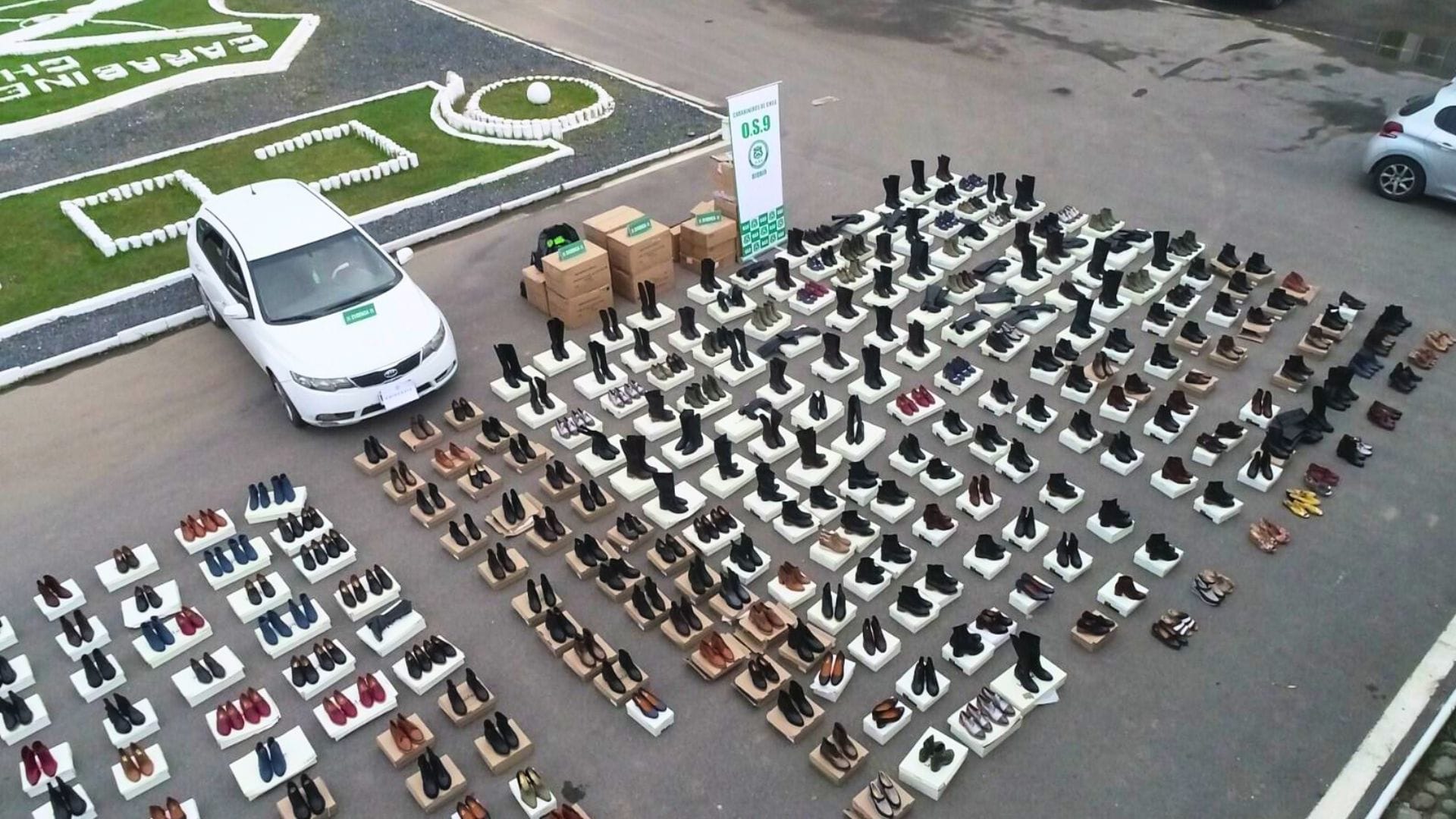 450 pares de zapatos, un auto y dos detenidos deja operativo por robo que afectó a empresa de Concepción