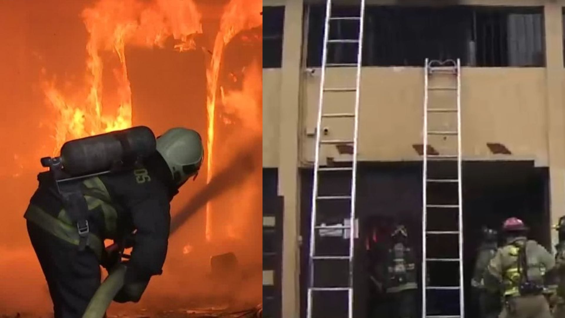 Combaten voraz incendio que afecta a fábrica de Barrio Franklin en San Joaquín: Lugar tiene riesgosos químicos