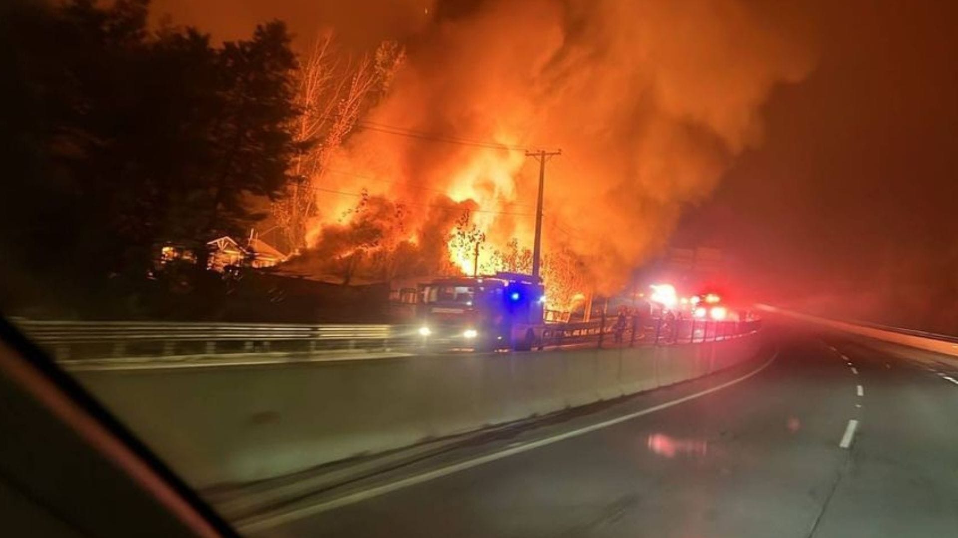 Incendio perjudicó a viviendas en sector El Pino de la ruta Concepción-Cabrero