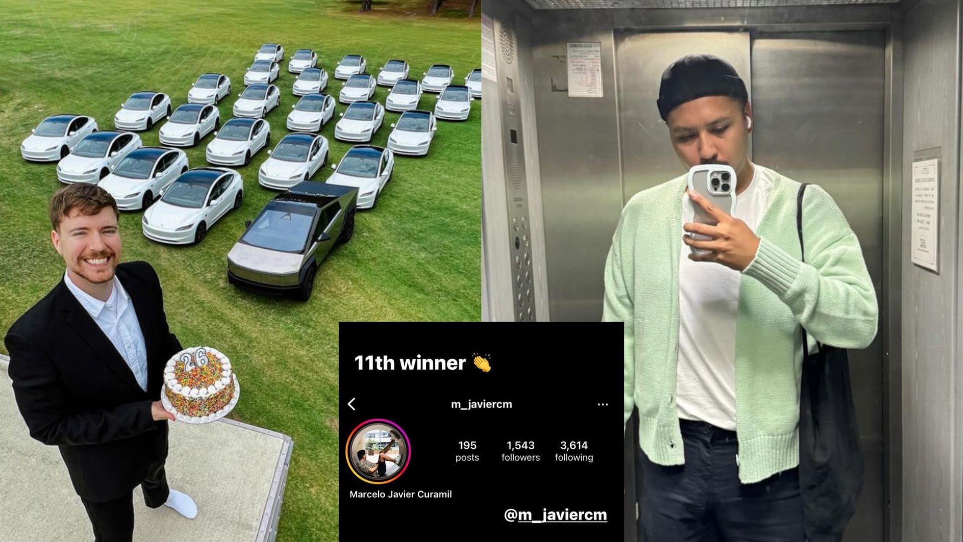 Joven de Temuco se ganó un Tesla en sorteo de MrBeast: Esto cuesta su millonario premio