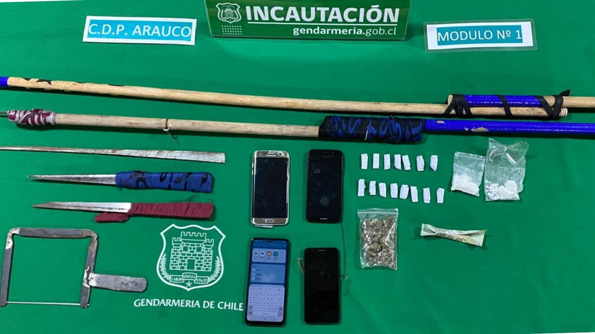 Interceptan “aéreo” con drogas en Centro de Detención Preventiva de Arauco: Gendarme resultó herido en el rostro