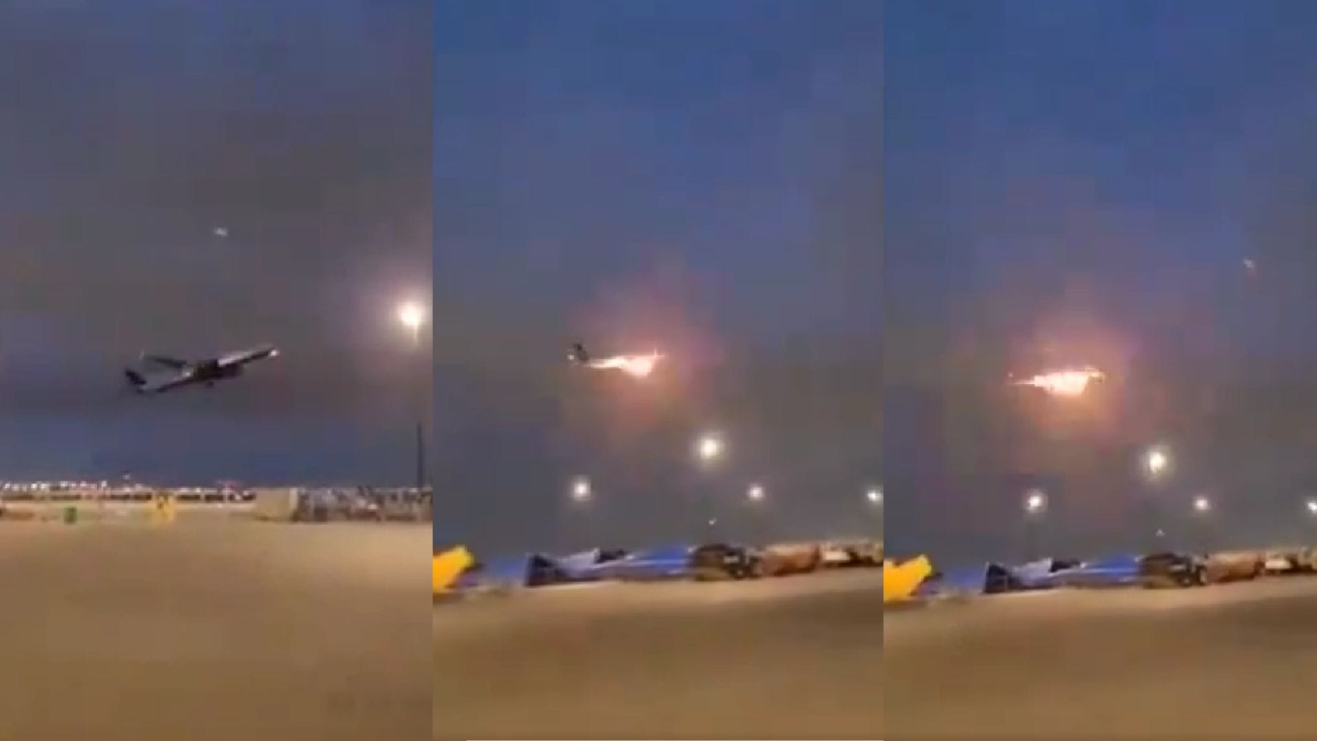 Incendio en el aire: Avión prende en llamas a minutos de despegar en Canadá