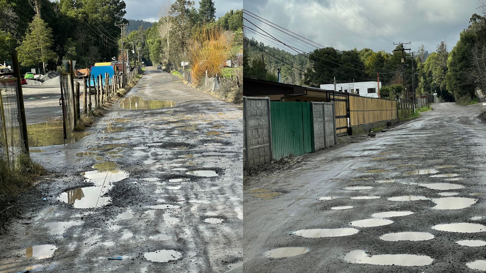 Vecinos de Valle Alto Nonguén están afectados por mal estado de camino con hoyos que dificultan el tránsito