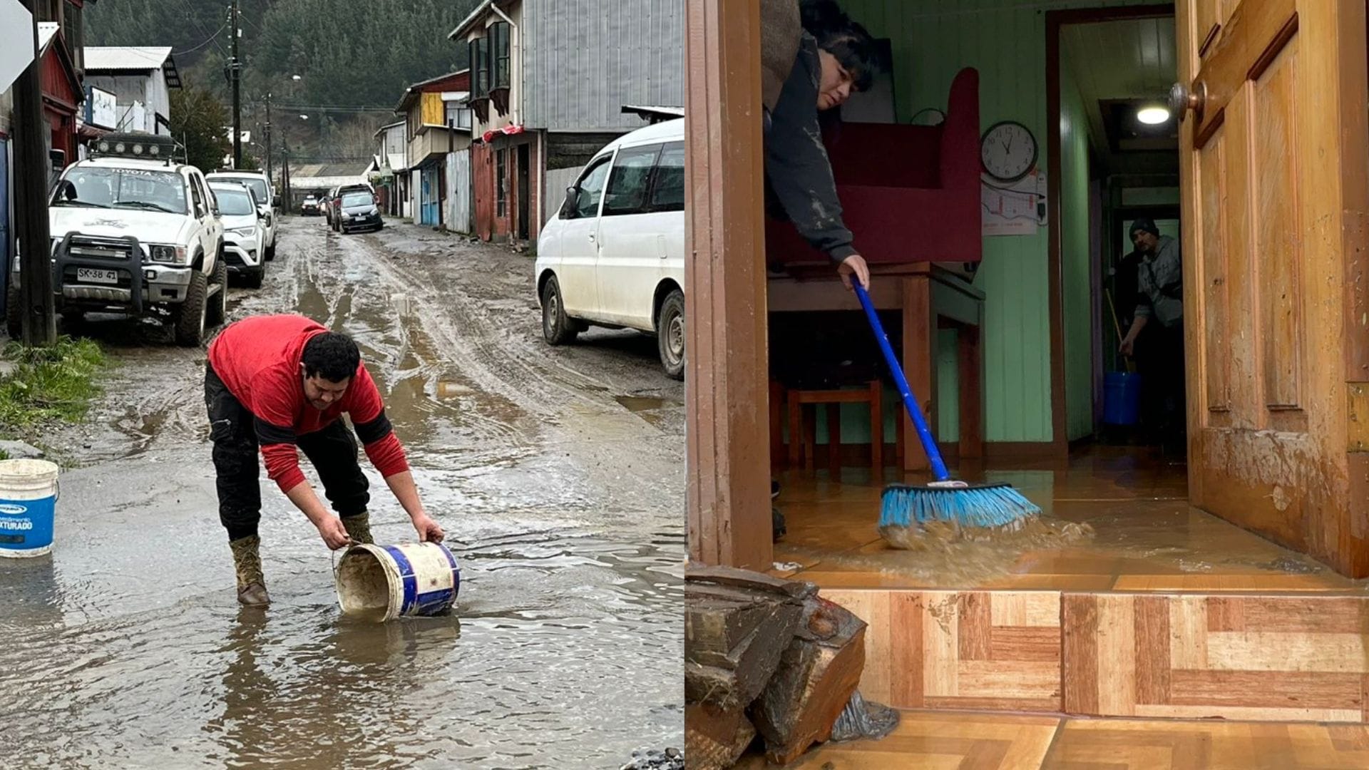 Familias de Curanilahue piden leña y carbón para calentar y secar sus casas afectadas por las lluvias