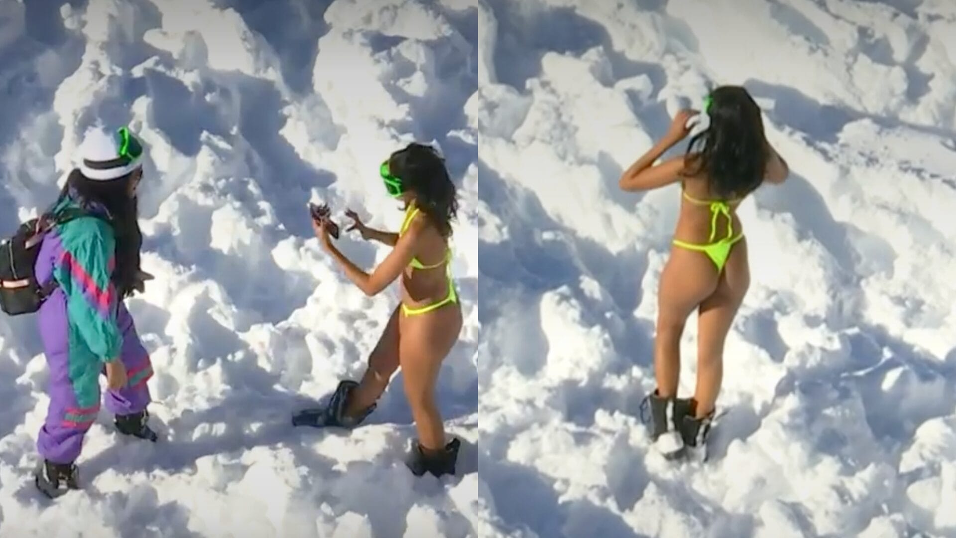 Joven brasileña impactó a animadores de “Mucho Gusto” tras ser captada posando en bikini en la nieve