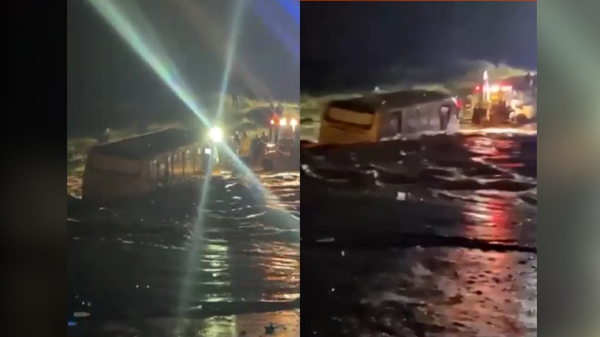 Conductor sumerge micro en estero desbordado de Tiltil intentando cruzar: “Temerario e irresponsable”