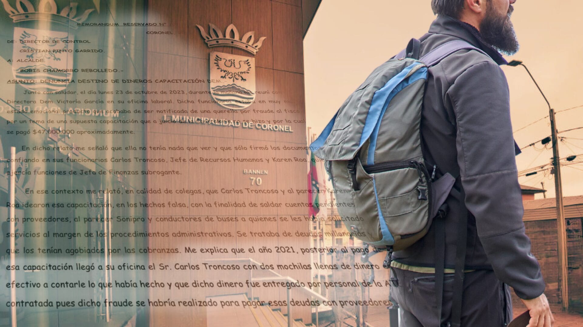 Dos mochilas con 47 millones en efectivo dieron vueltas por los pasillos del municipio de Coronel