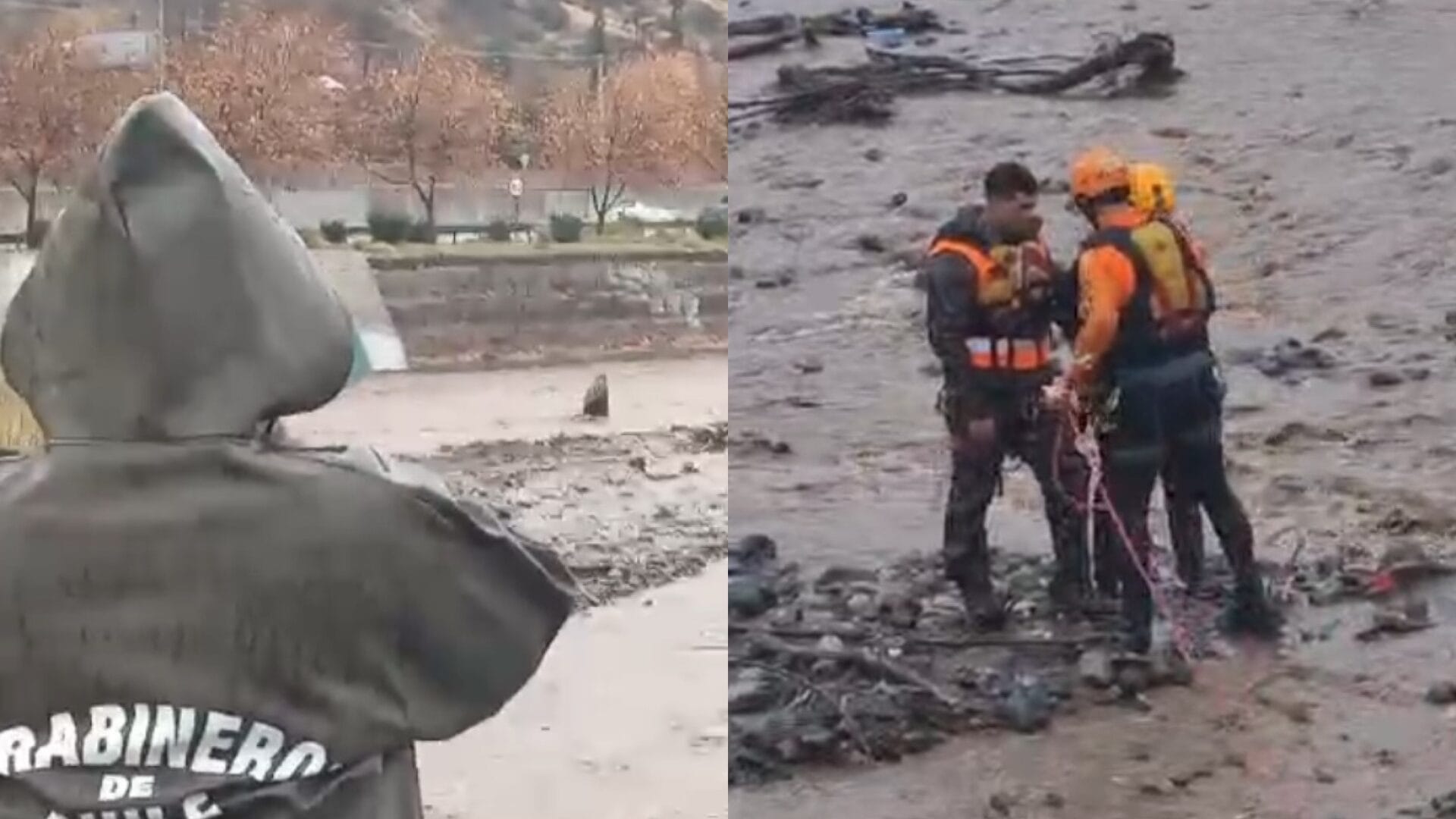 Hombre se encontraba atrapado en la ribera del Río Mapocho: Trató que la corriente no lo llevara y debió ser rescatado