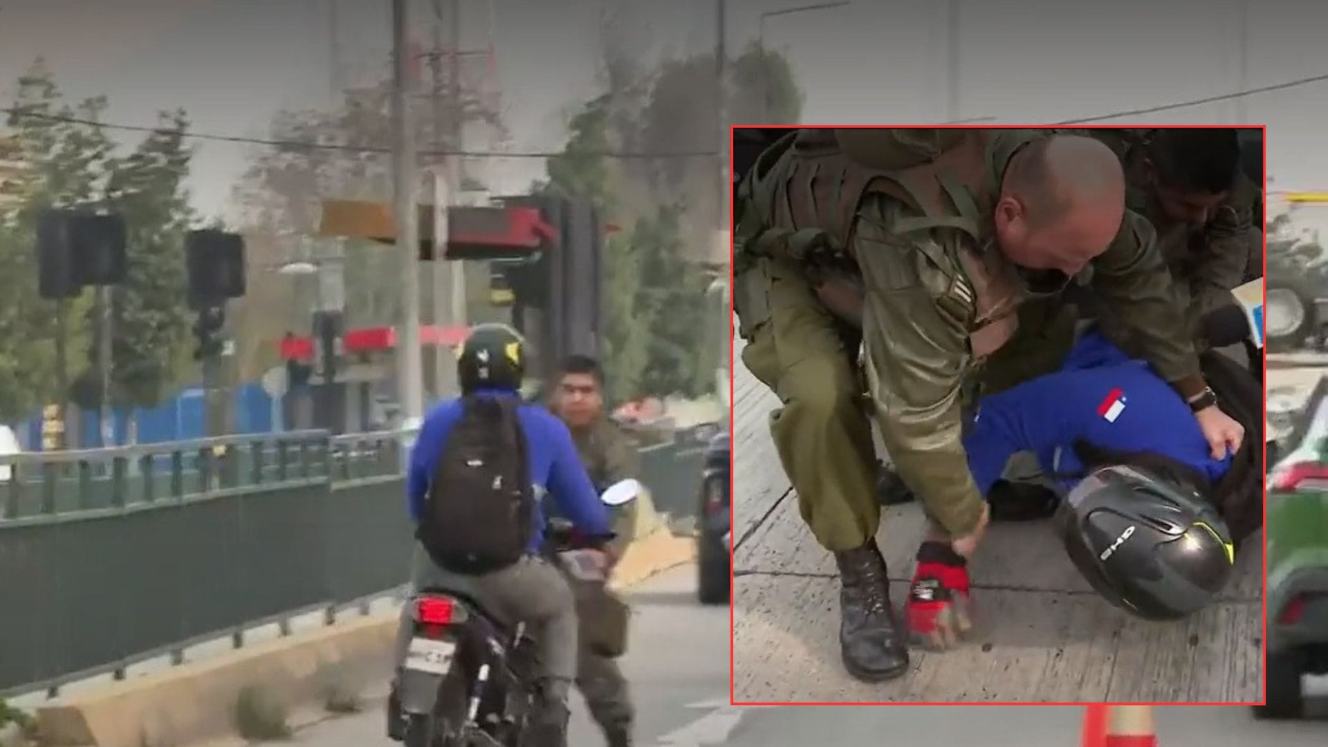 Casi atropella a carabinero: motorista evadió control policial y dio insólita excusa 