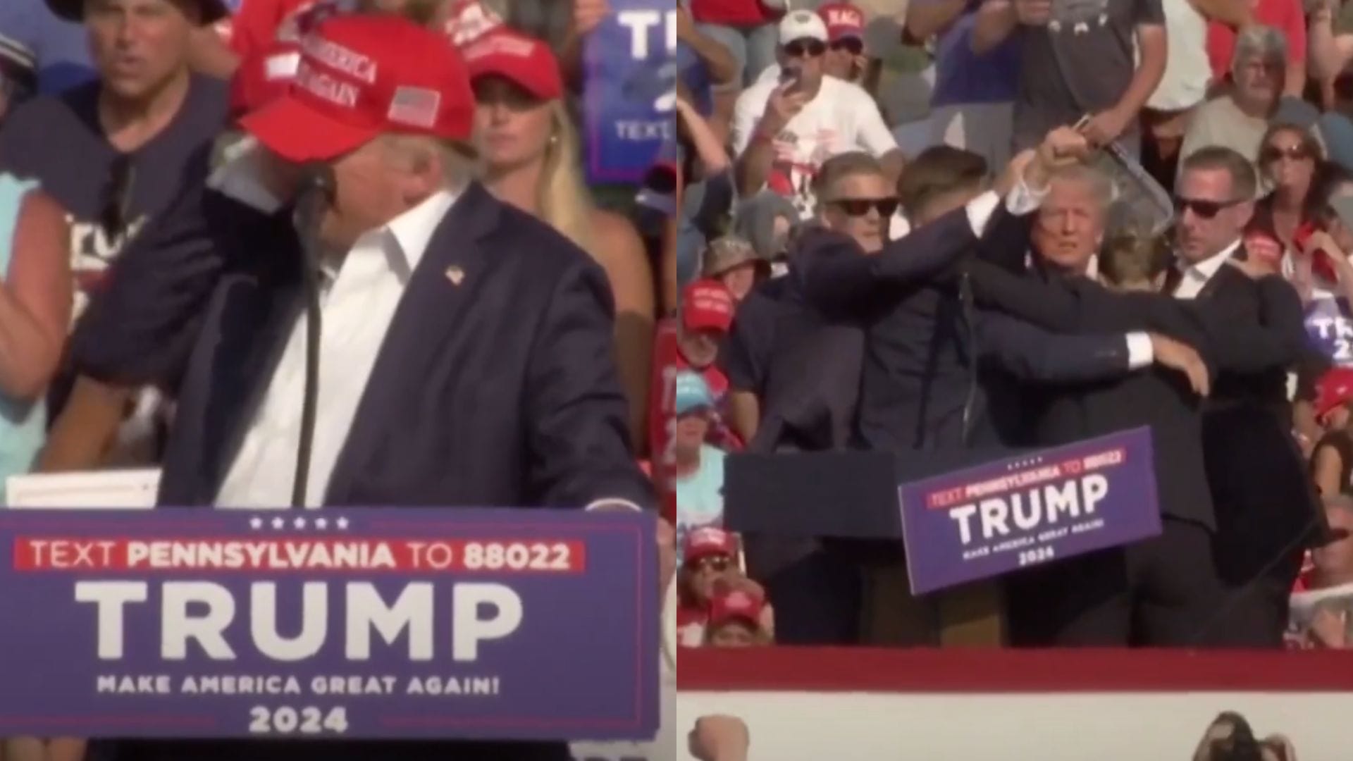 Aparente atentado contra Donald Trump durante evento político en Pensilvania: Expresidente fue herido en la oreja