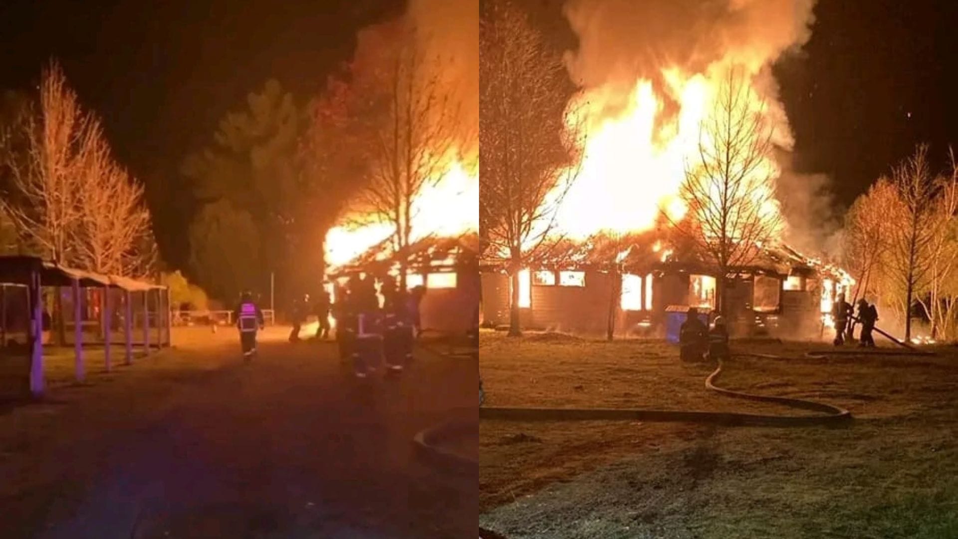 Incendio consume base de Conaf en Coronel: Generó gran columna de humo en la Ruta 160