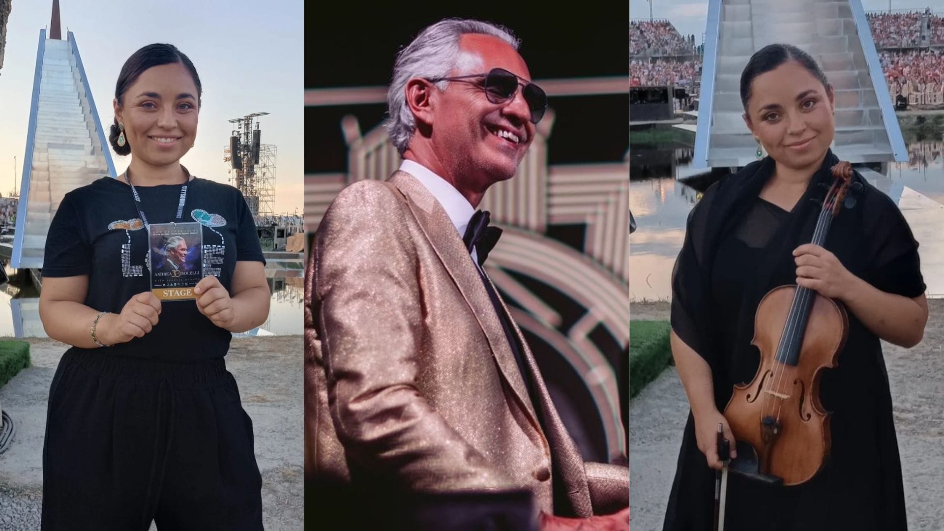 Violinista de Concepción triunfa en Italia: Tocó con la Orquesta Filarmónica en el 30 aniversario de Andrea Bocelli