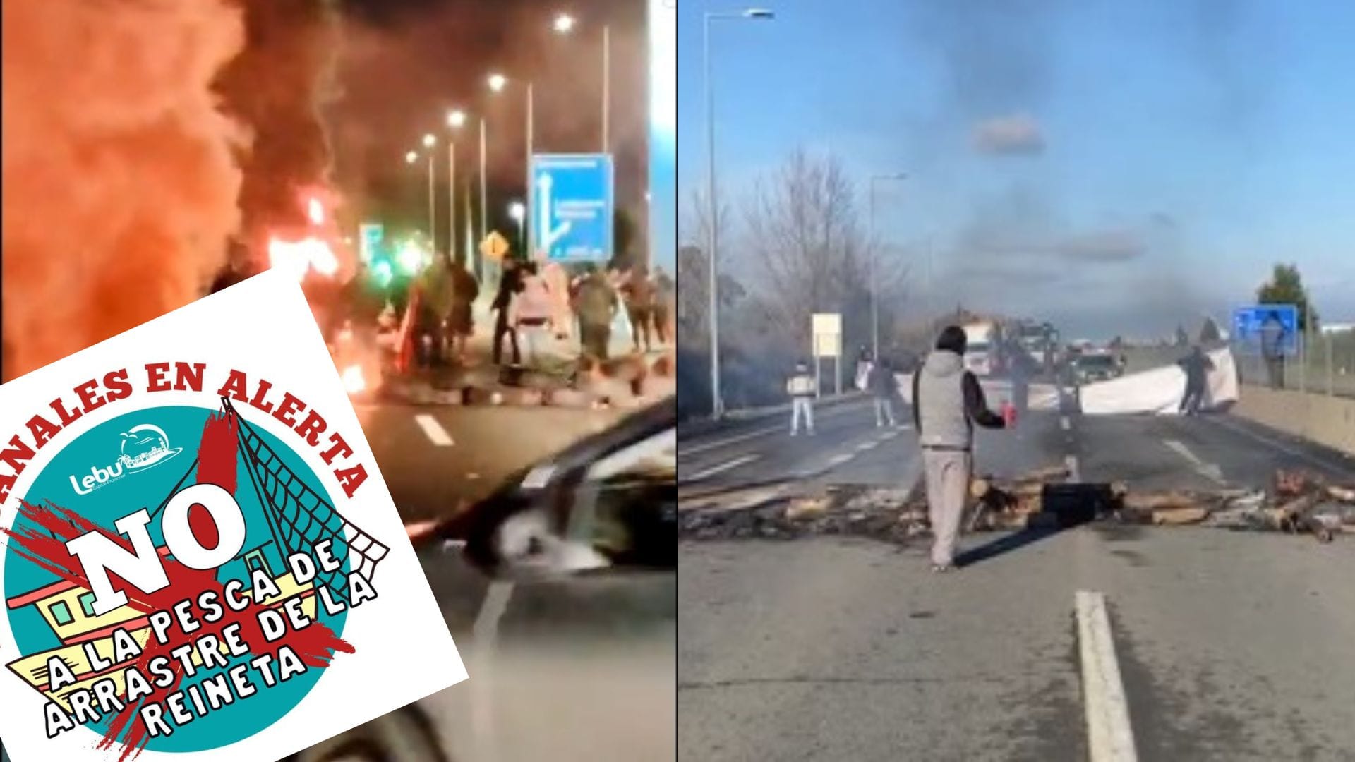 Pescadores de Lebu se tomaron la ruta 160 para protestar contra la pesca de arrastre de la Reineta