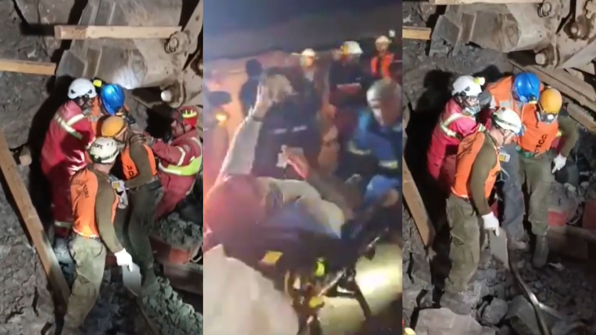 Conmovedor video muestra rescate de minero que estuvo atrapado a 260 metros bajo tierra en Pampa Camarones