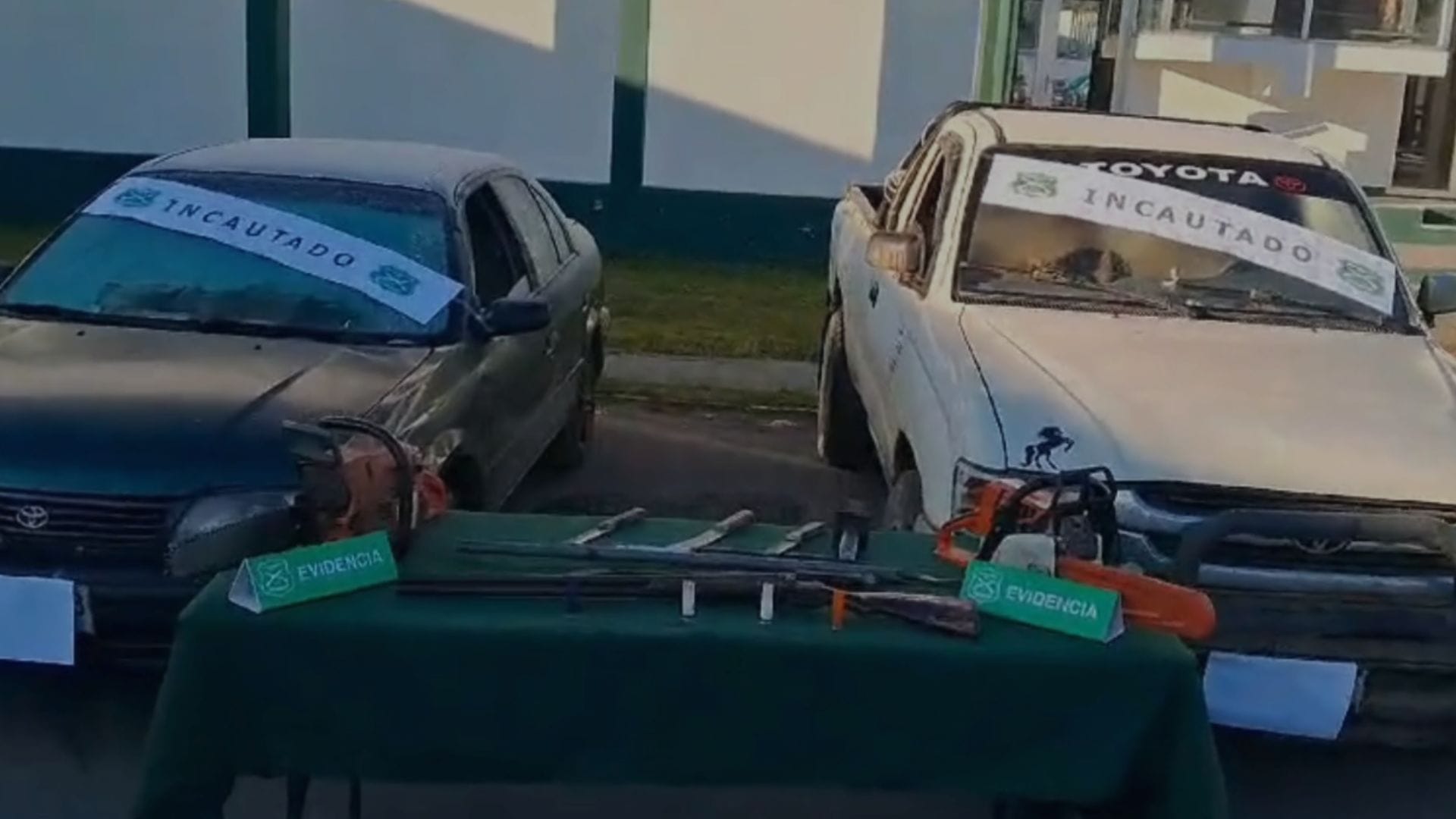Operativo policial deja cinco detenidos por robo de madera e infracción a la Ley de Control de Armas
