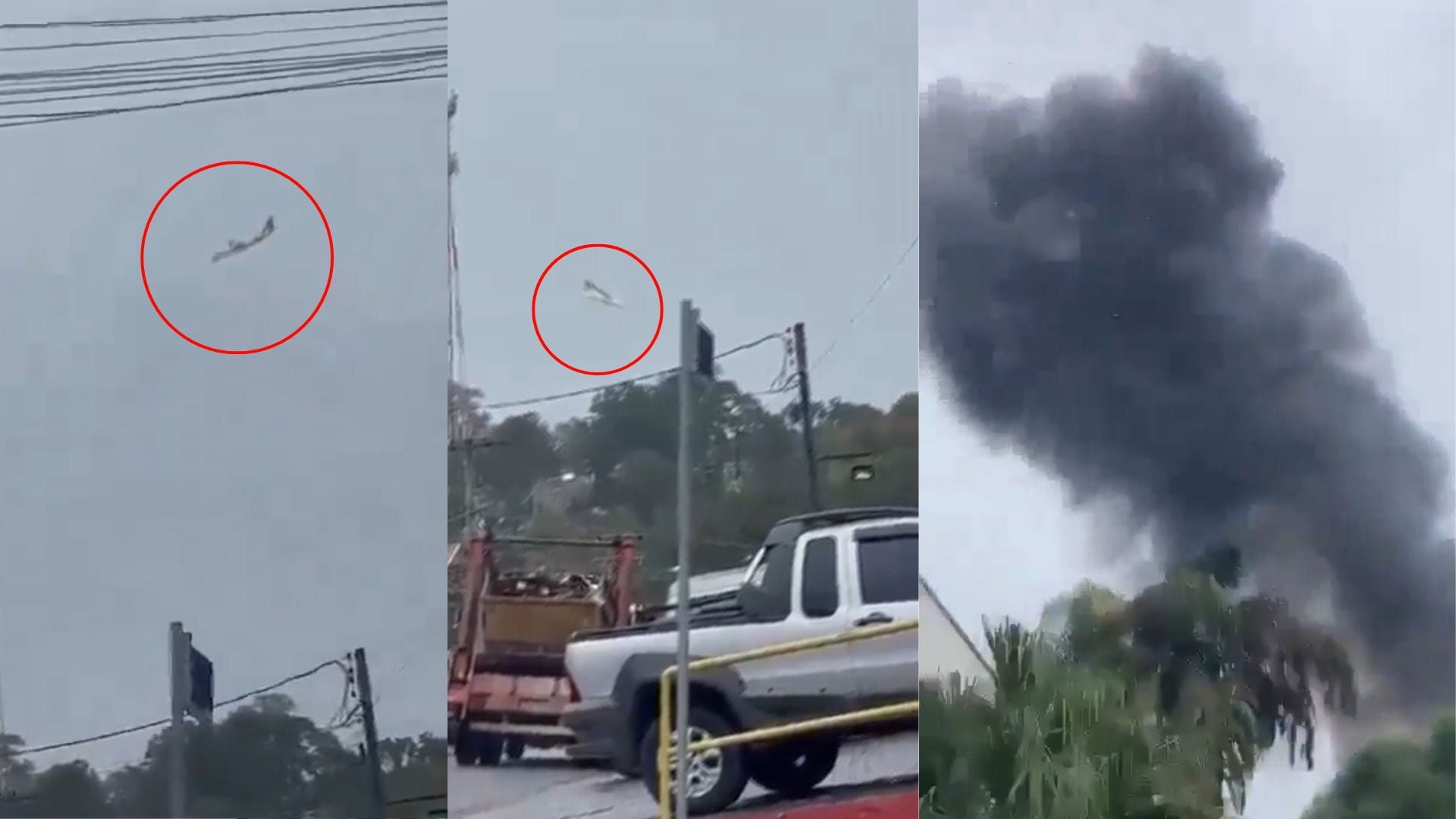 Impactantes imágenes captaron el momento en que se desplomó un avión con pasajeros en Brasil