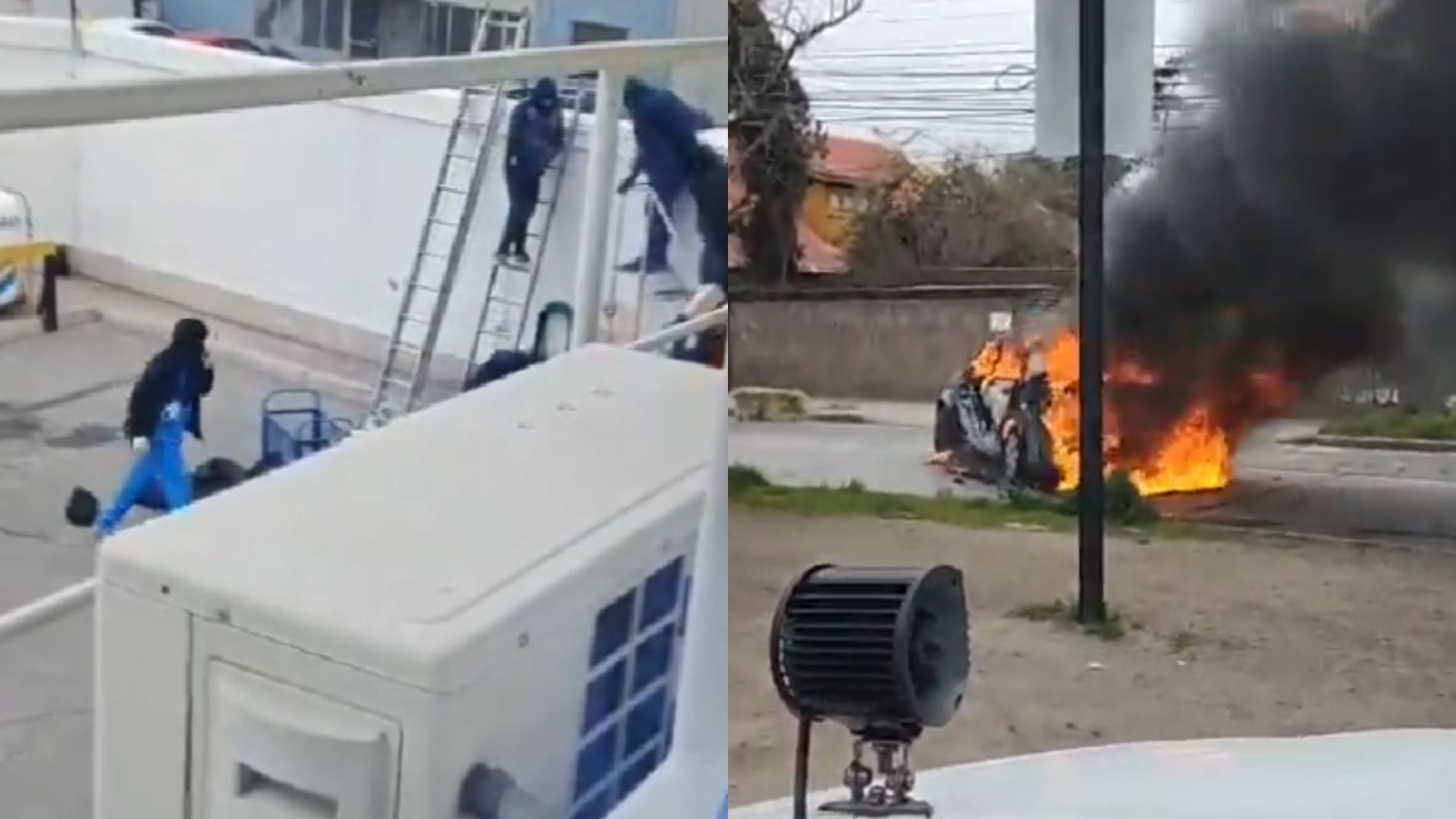 Reportan robo armado a bodega de Brinks en Rancagua: Múltiples miguelitos y vehículos quemados en las vías