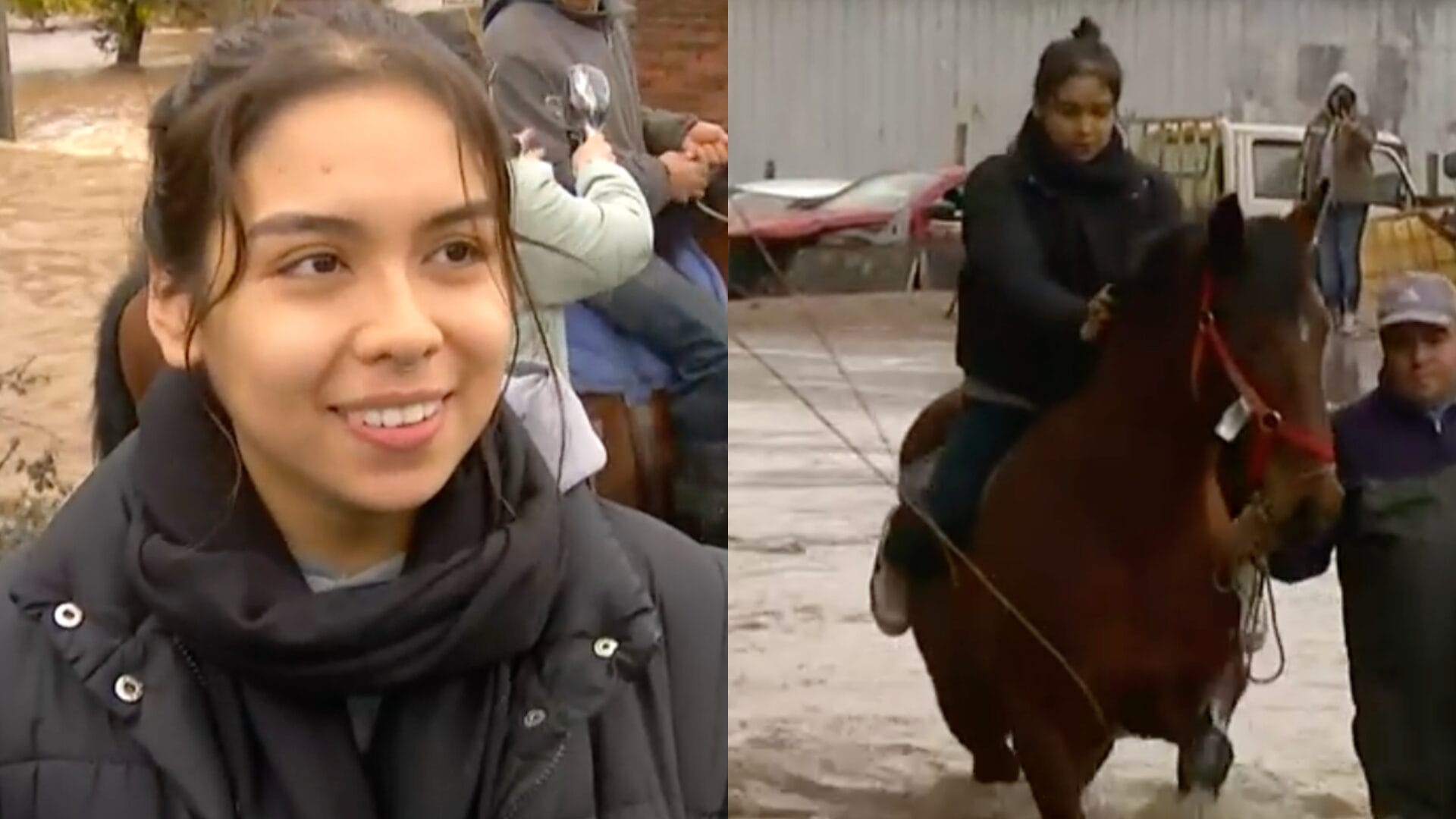 Joven estudiante cruzó el río Andalién a caballo para lograr llegar a sus clases en Concepción