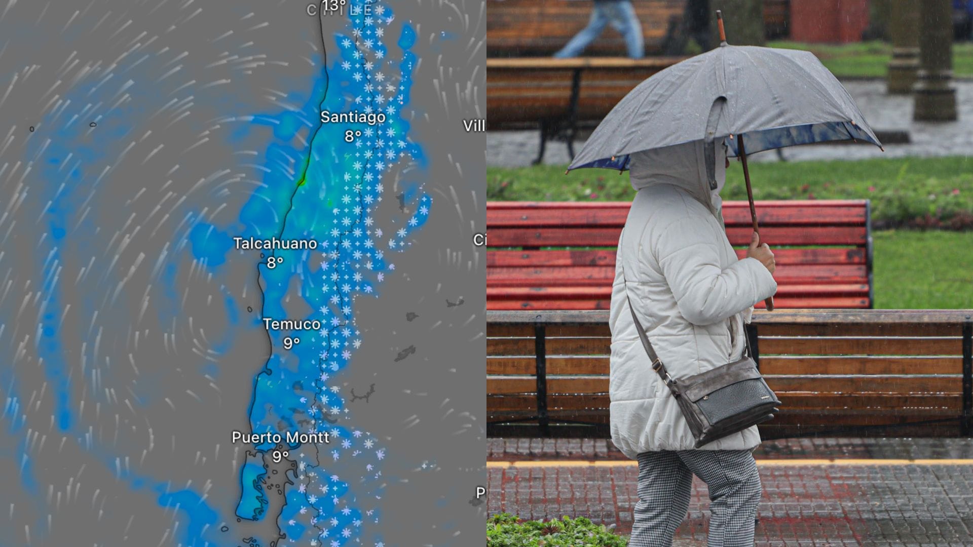Fenómeno con lluvia, tormentas eléctricas y granizos llega esta semana a 11 regiones