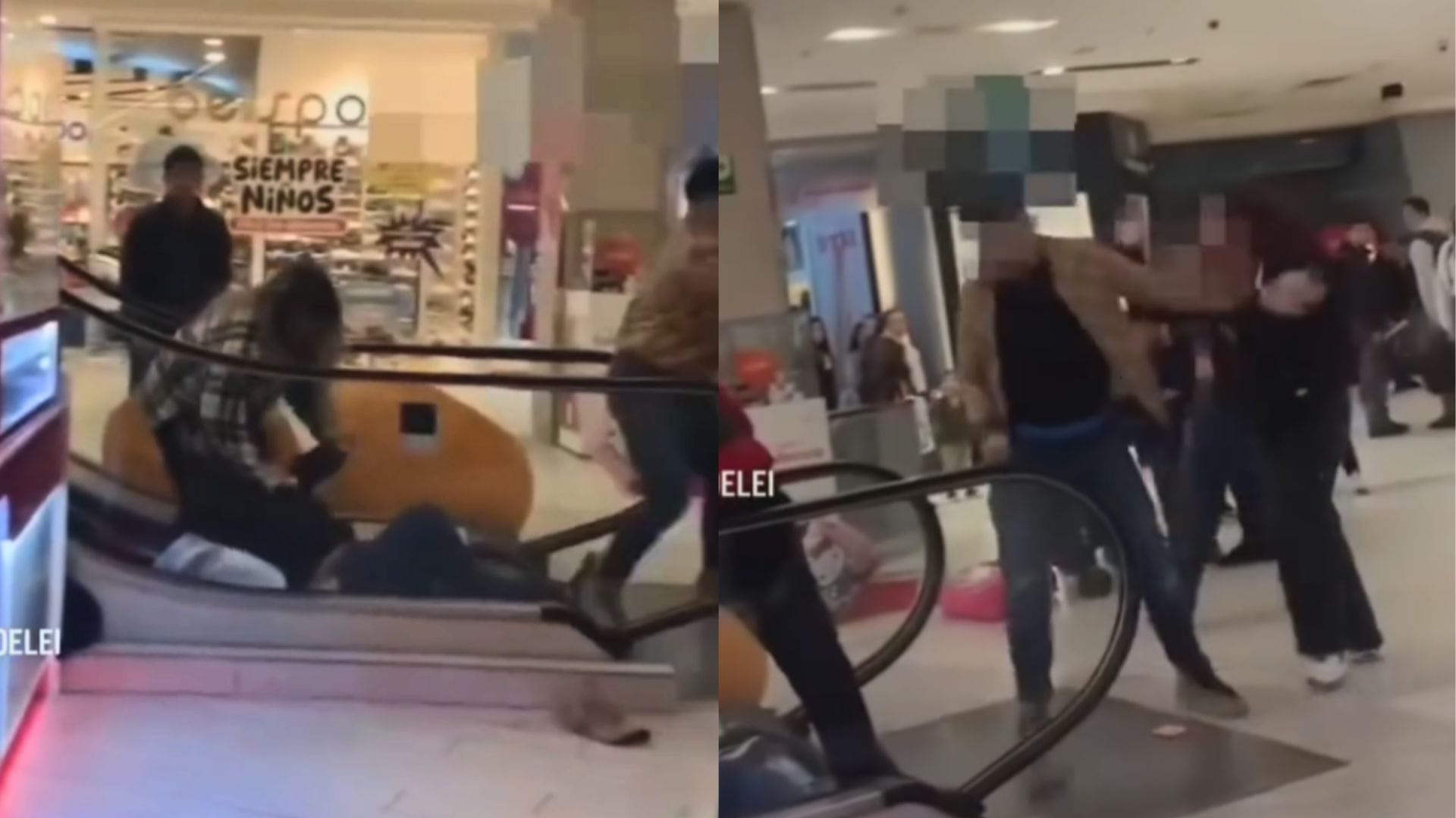 Rodaron por las escaleras: Expareja protagoniza fuerte riña en mall del Biobío