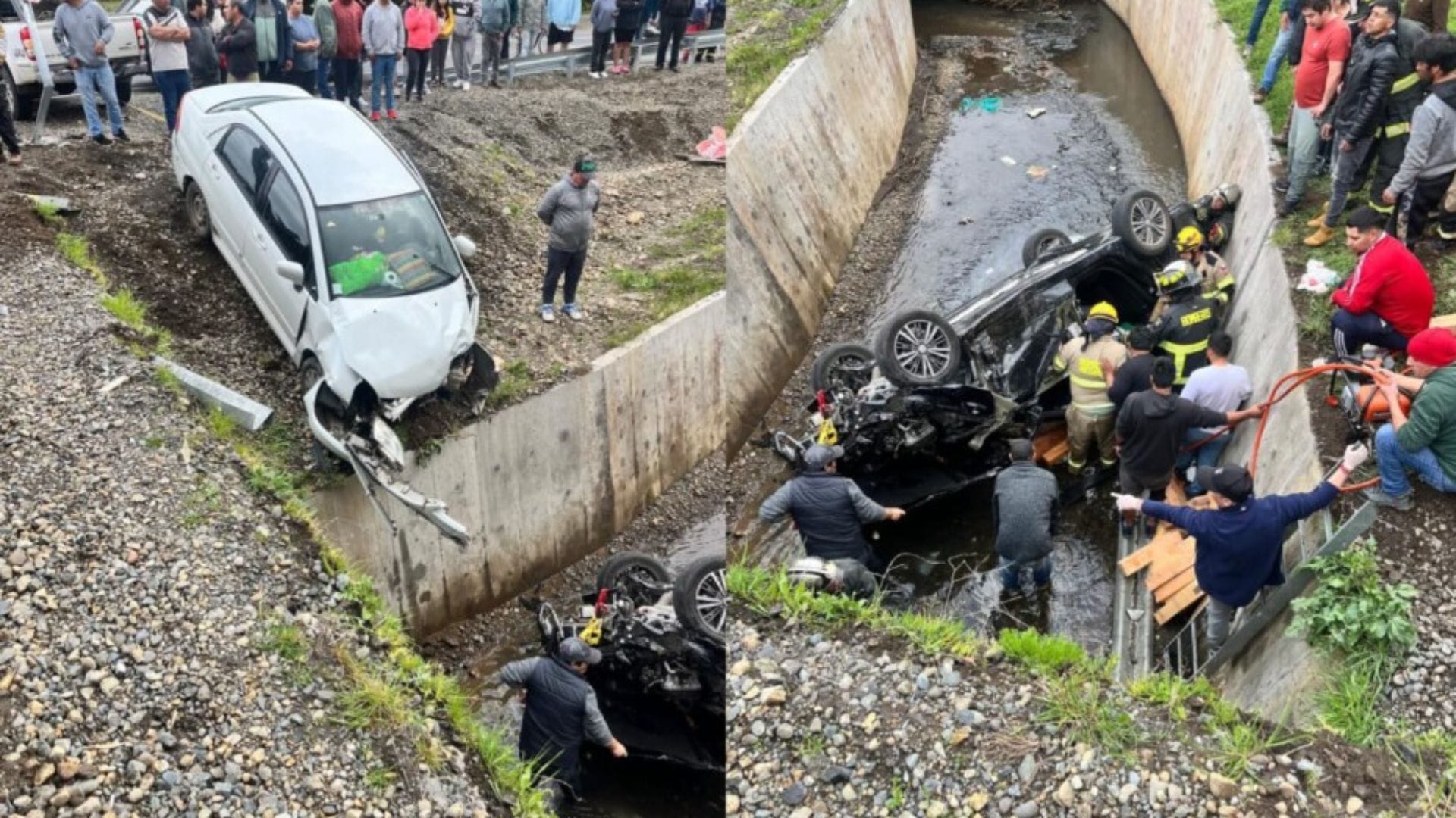 Siete heridos tras violenta colisión vehicular en ruta del Biobío: Cayeron a un canal de regadío
