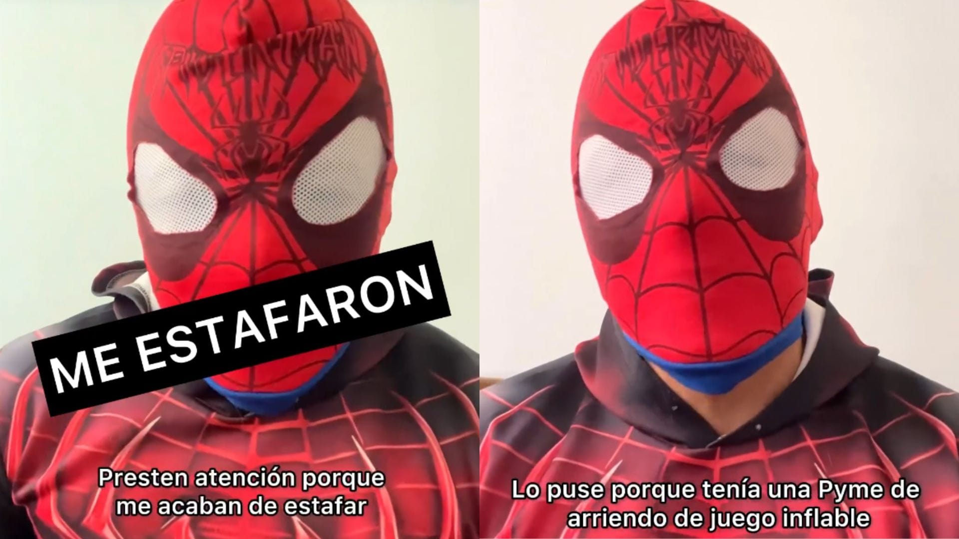 Sensual Spiderman alerta sobre técnica de estafa: Le robaron un juego inflable avaluado en cerca de $4 millones