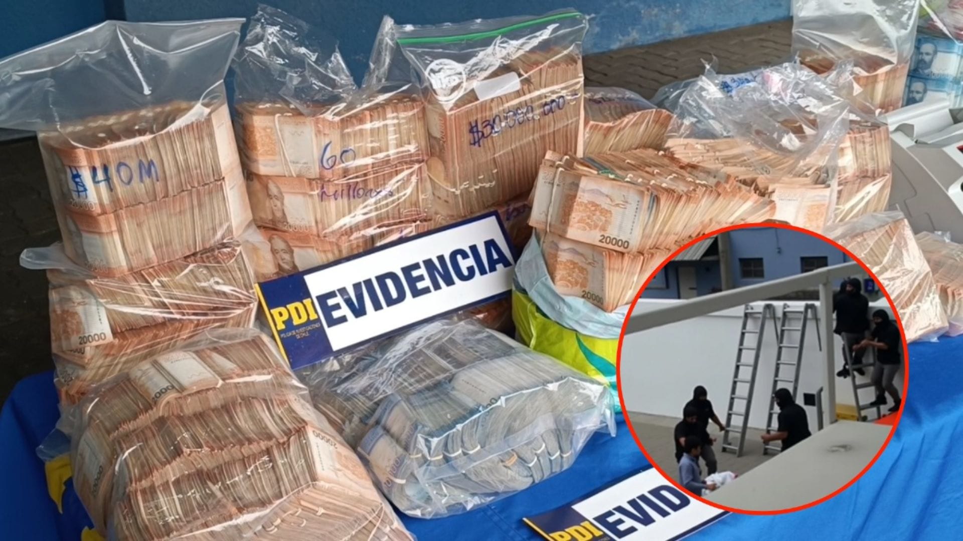 Fiscalía indaga posible vinculación entre dinero hallado a narcotraficante en Concepción y robo a Brinks de Rancagua