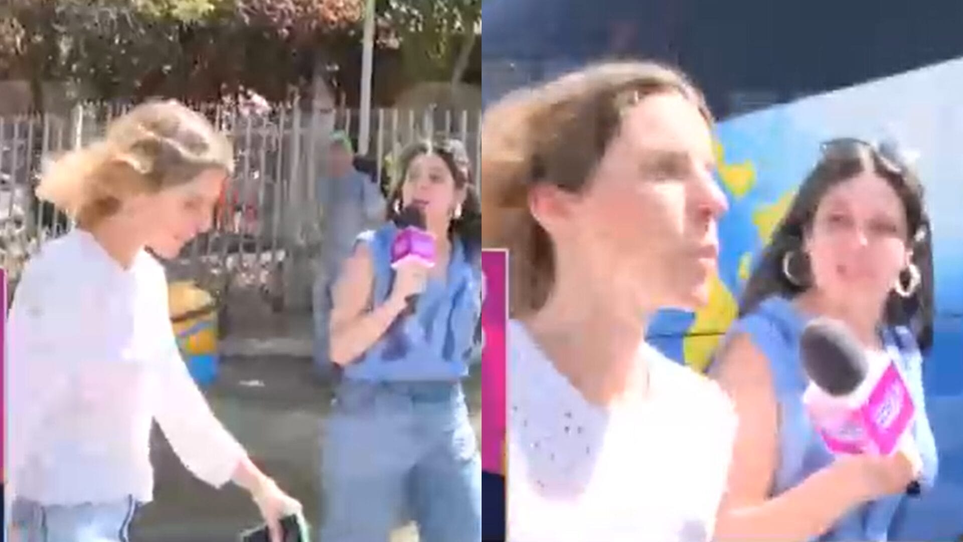 La cortó de un portazo y su acompañante realizó feo gesto a la cámara: Tenso cruce entre Maite Orsini y reportera por caso Valdivia