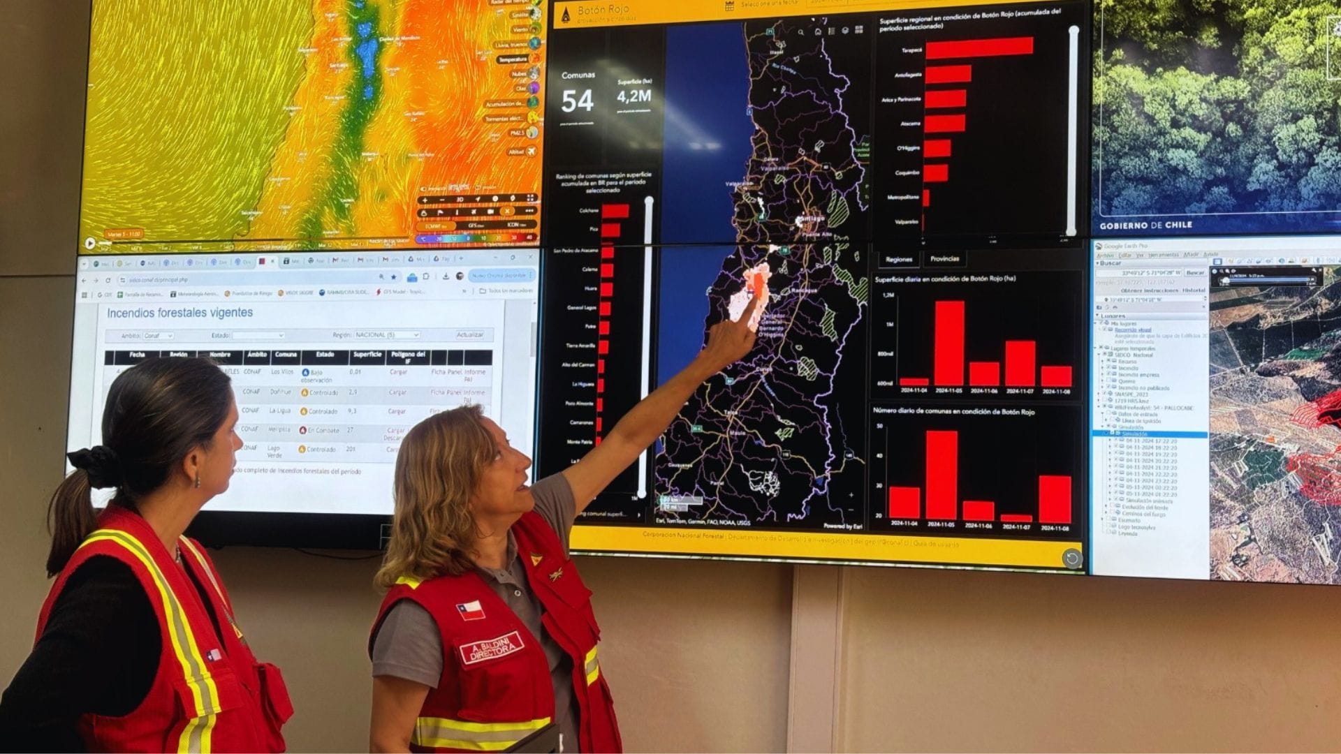 90 comunas del país con “Botón Rojo” por riesgo de incendios forestales