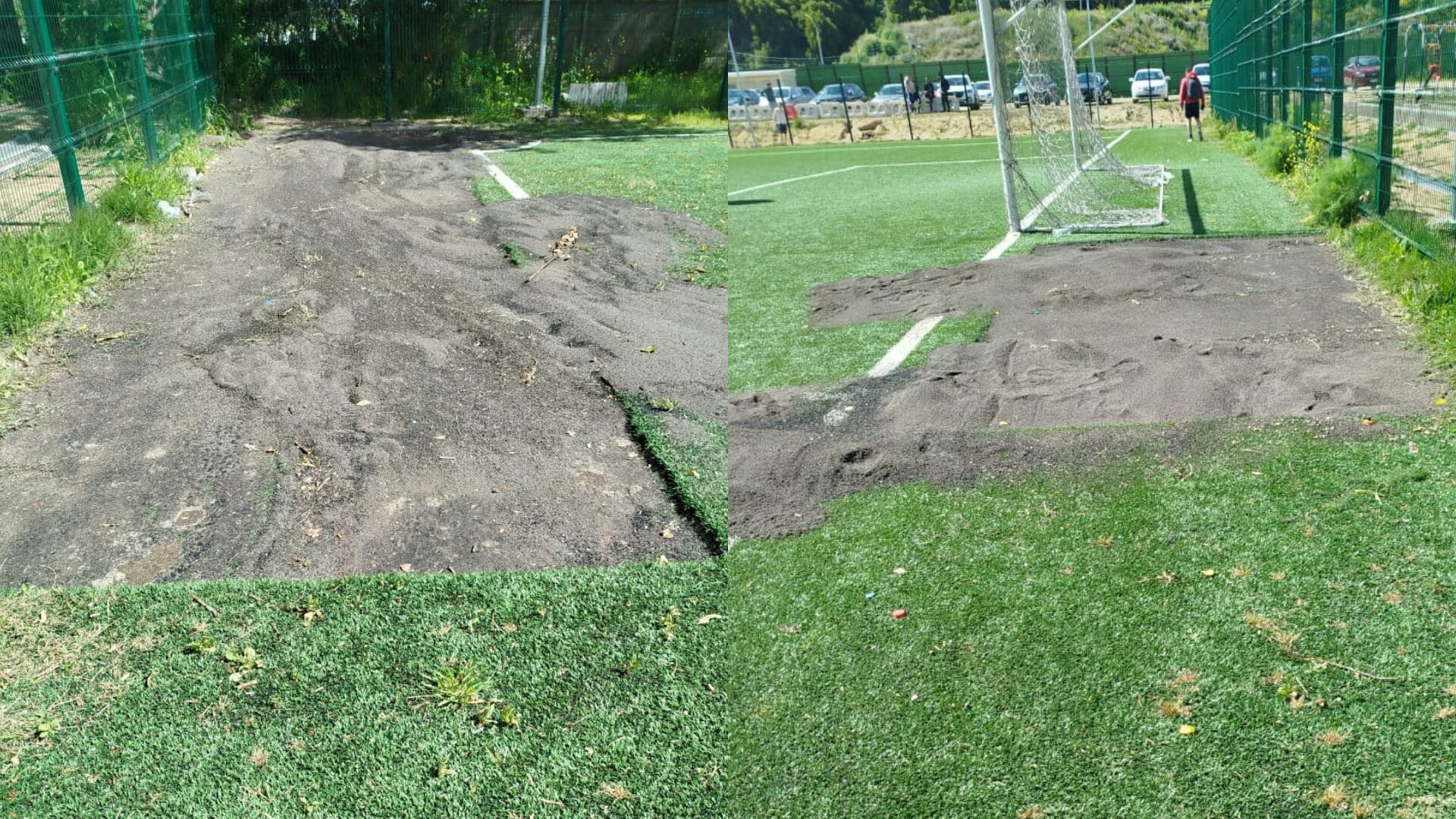Recinto fue entregado hace un mes: Roban pasto sintético de cancha en el Cerro Chepe de Concepción
