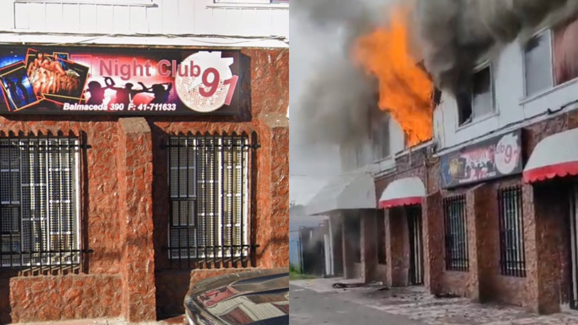 Incendio afectó local nocturno en Coronel: Una persona resultó con quemaduras en su pierna