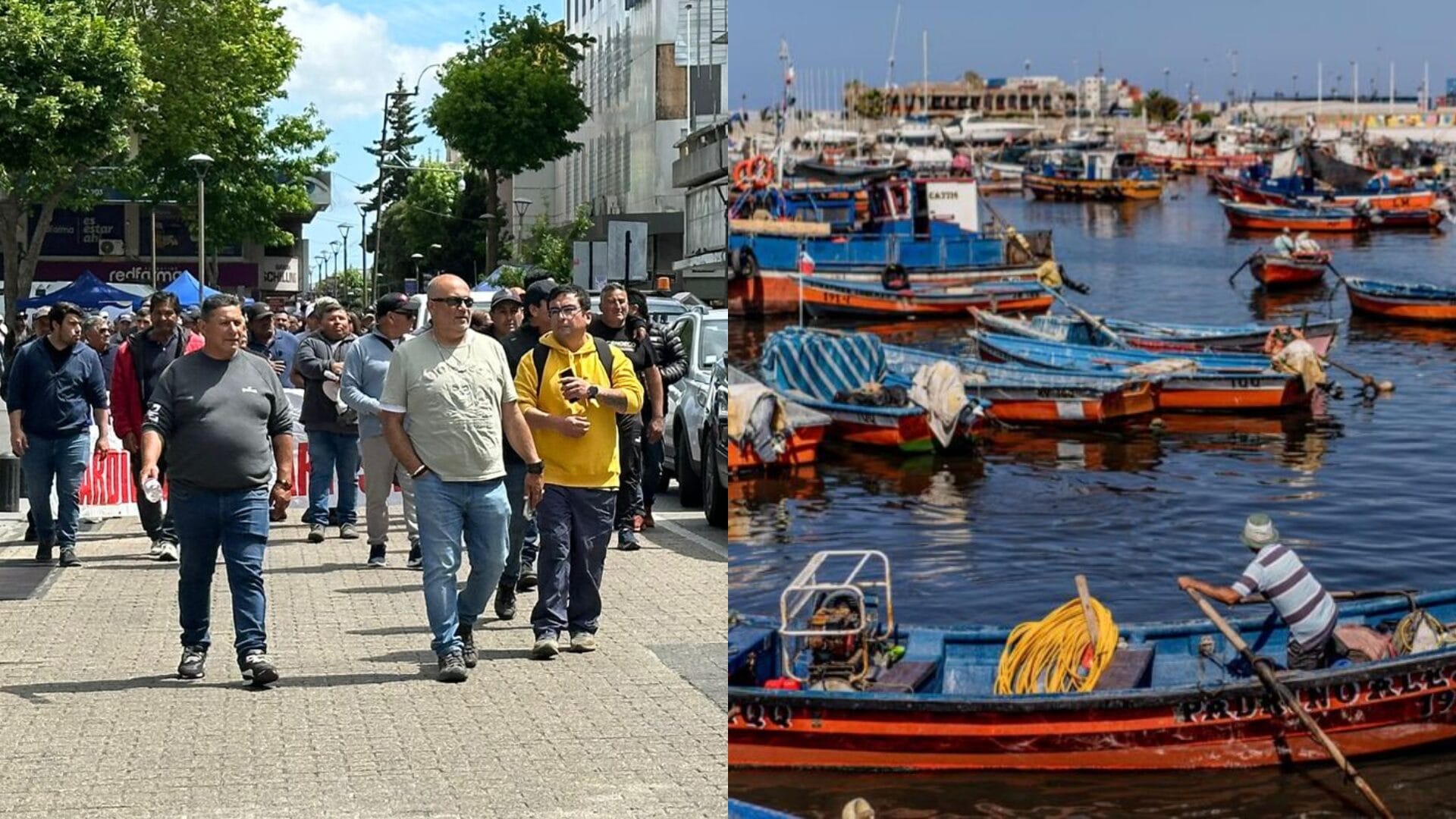 Pescadores artesanales del Biobío protestan en la delegación: “La gente lo está pasando mal”