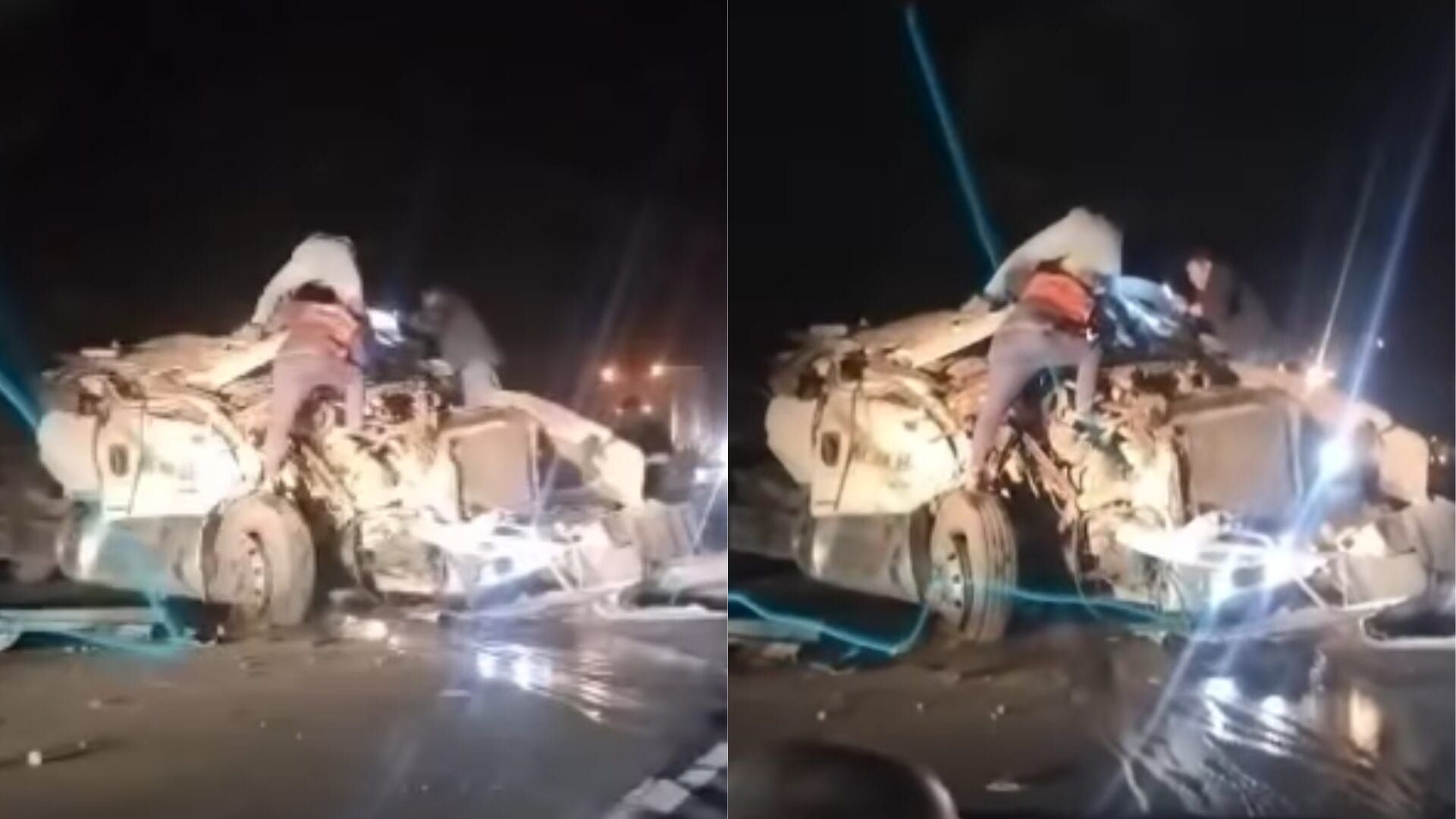 Chofer de camión queda atrapado tras volcamiento en Ruta del Itata