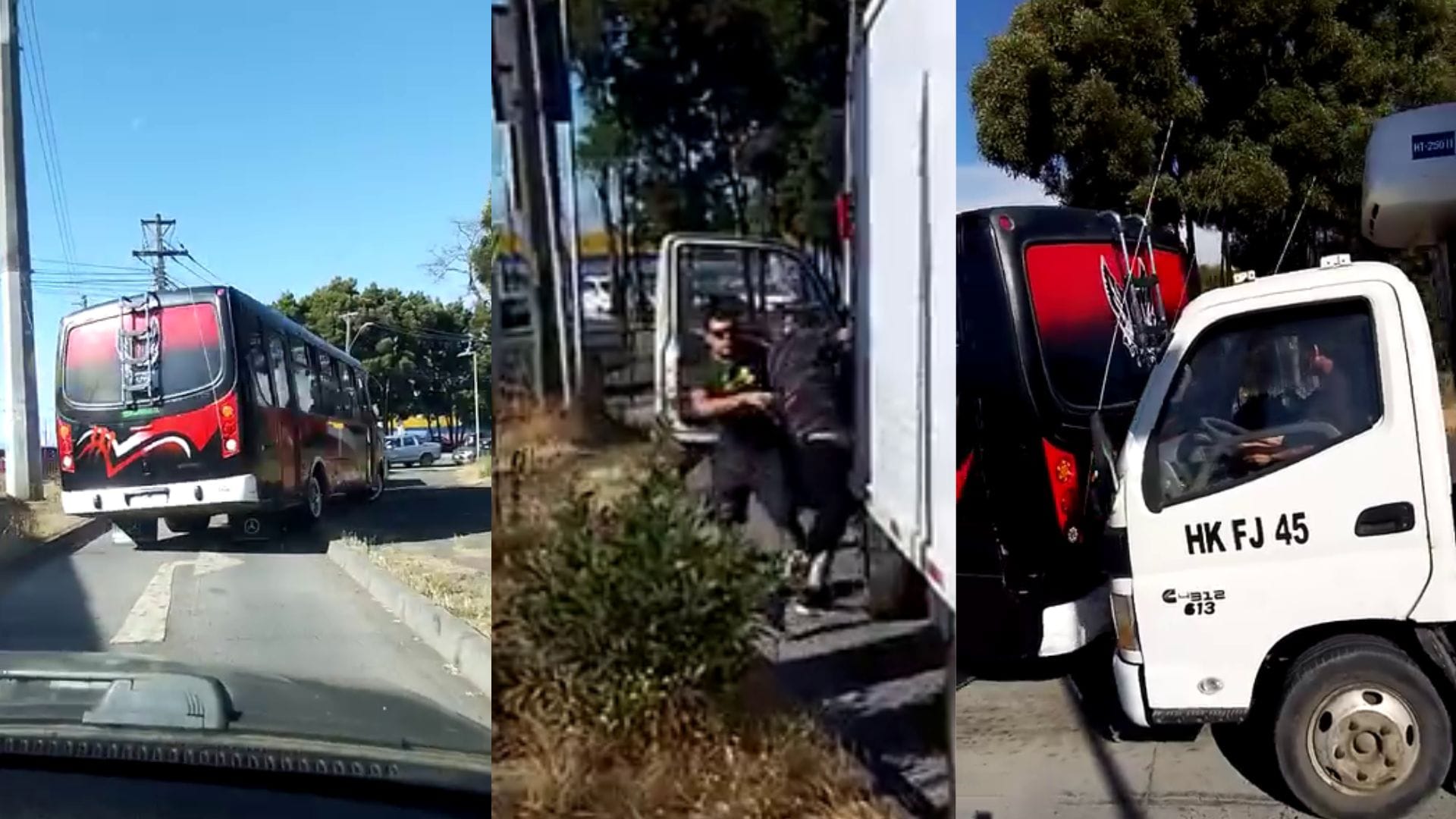 “¡Más encima vení’ con gente!”: Captan condenable actuar de micrero de la Ruta 160 que incluyó hasta un choque en reversa