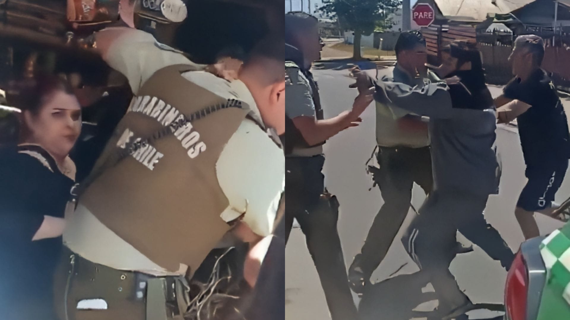 Captan en video el violento ataque a dos carabineros en San Antonio: Agresión dejó cuatro detenidos