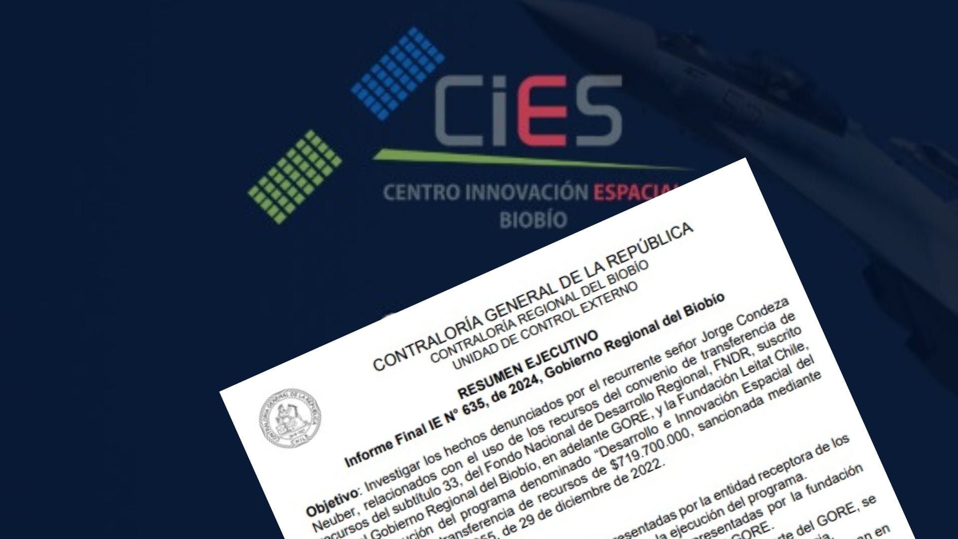 Contraloría envió a Fiscalía y CDE informe por irregularidades en el Centro Innovación Espacial del Biobío.
