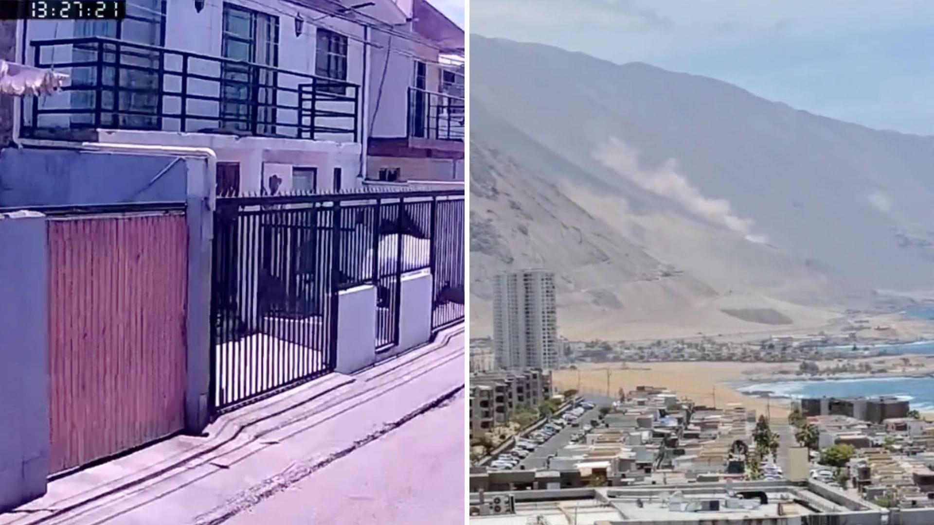 Hubo deslizamientos de tierra: Videos muestran intensidad del fuerte sismo que sacudió este lunes a Iquique