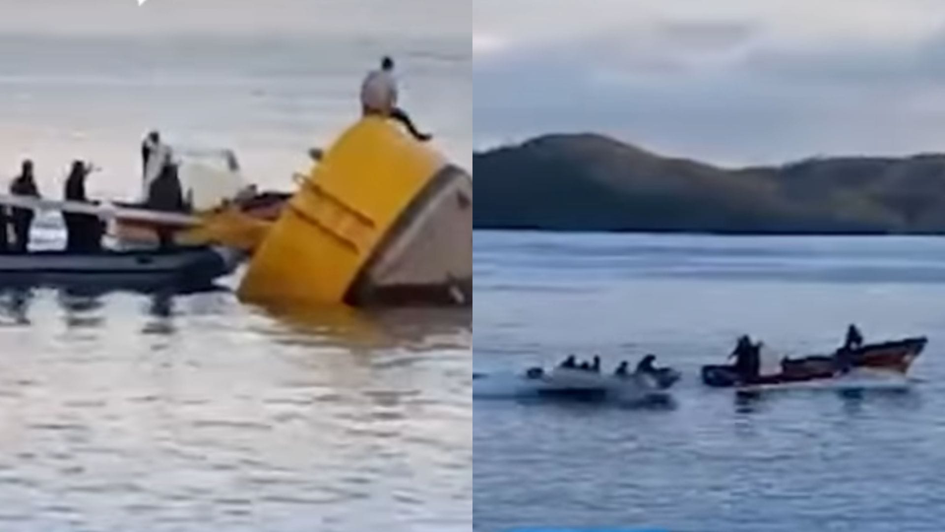 Espectacular persecución en el mar: Captan a hombre huyendo de personal policial a bordo de una lancha frente a la costa de Corral