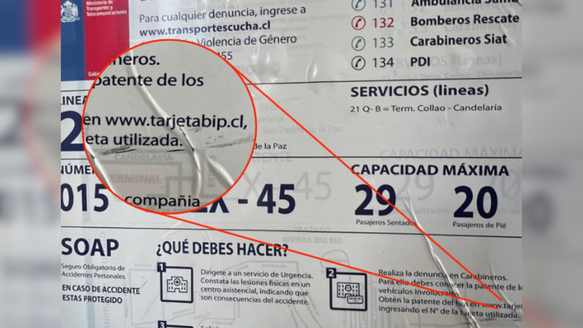 “Busque en el sitio de Tarjeta Bip!”: Los errores en los paneles informativos de las micros de Concepción que Transportes dejó pasar