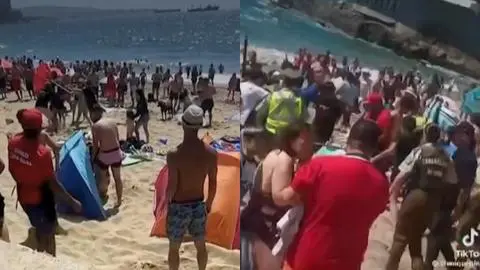 Cuatro personas detenidas y un herido: Batalla campal se registró en Caleta Abarca