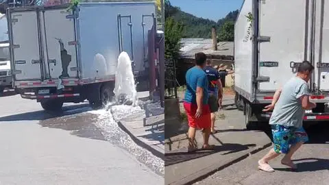 Camión descontrolado provoca caos en Concepción: Conductor chocó viviendas, un grifo y varios vehículos
