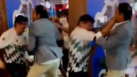 Una persona se saltó la fila y empezó la riña: Hinchas protagonizan brutal pelea en centro comercial de la Región de Valparaíso