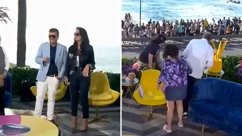 Así fue la aparatosa caída que sufrió Pamela Díaz durante comerciales de “Hay que decirlo”