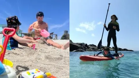 Las postales que dejaron los actores Francisco Puelles y Montserrat Ballarin de vacaciones con su hijo Silvestre