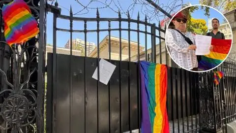 Movilh protesta ante la Embajada de Argentina por discurso de odio de Javier Milei