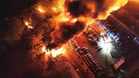Incendio afecta corralón municipal de San Pedro de la Paz