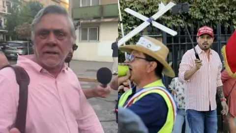Team Patriota sabotea conmemoración de muerte de ex presidente Piñera: Pancho Malo y Pablo Longueira se enfrentan a gritos en la calle